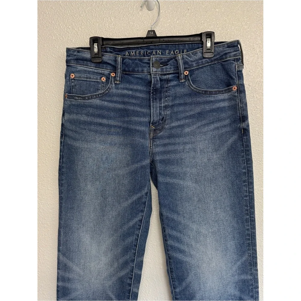 American Eagle Jeans Mens 32x34 Blue Denim Airflex+ Original Straight Med‎ Wash